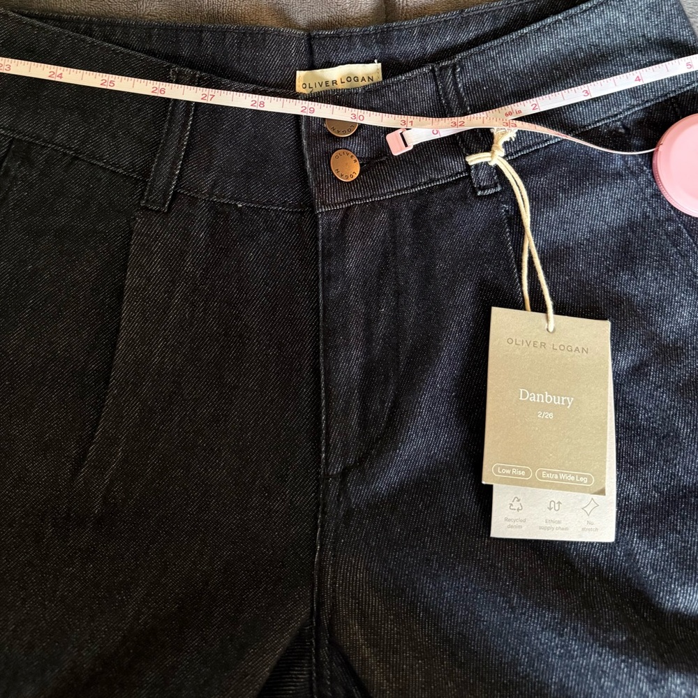 NEW-Danbury Mint Dark Blue Flare & Wide Leg Jeans - Picture 9 of 14